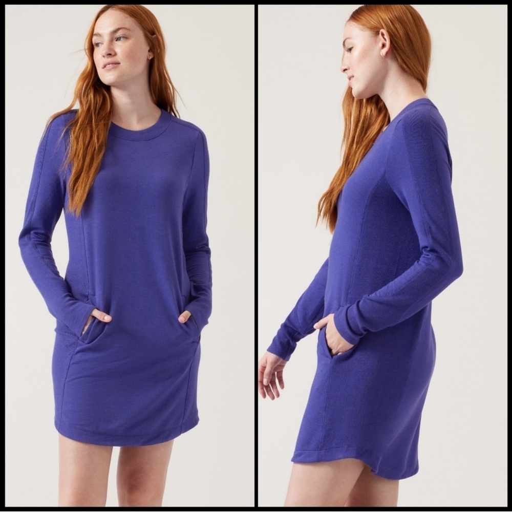 Athleta Balance Dress in Noble Blue Heather Size Small